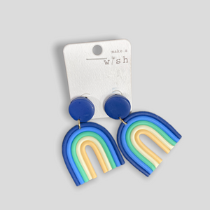 navy Rainbow Drop Earrings
