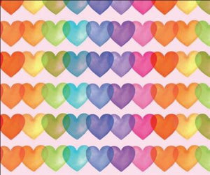 Gift Wrapping Paper | Over The Rainbow Hearts | 4 Foot Roll