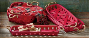 Red Oblong Woven Basket - 3 size options
