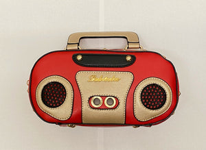 Retro Boombox Radio Handbag - Red