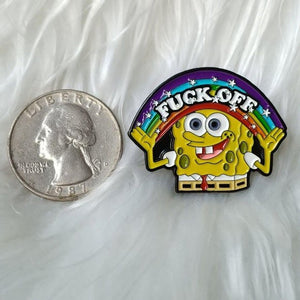 Enamel Pin | Fuck Off | Sponge Bob