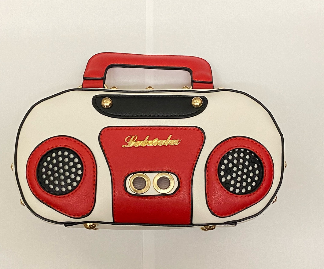 Retro Boombox Radio Handbag - White