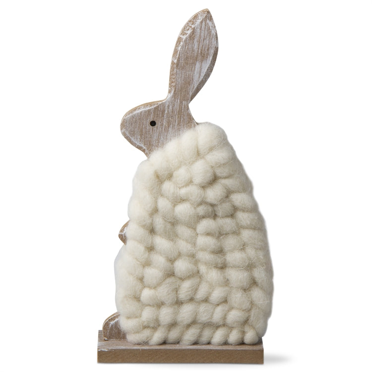Standing Wool and Wood Bunny Decor